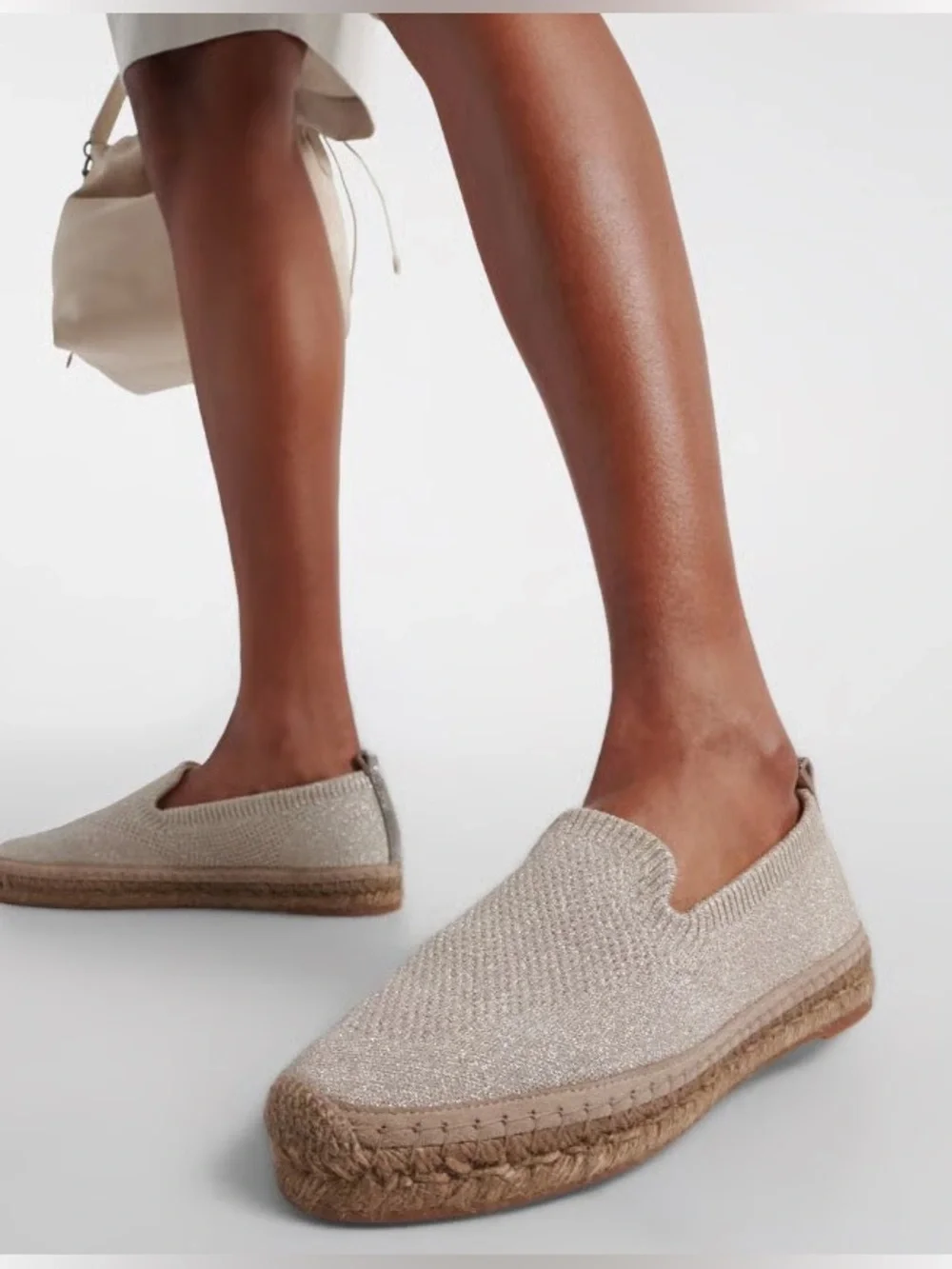 NEW Brunello Cucinelli Monili Pull Tab Knit Espadrille size 37 / US 7